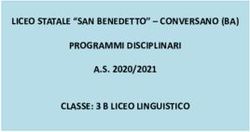 LICEO STATALE "SAN BENEDETTO" - CONVERSANO (BA) PROGRAMMI DISCIPLINARI A.S. 2020/2021 CLASSE: 3 B LICEO LINGUISTICO