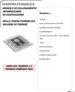 DIASPORA EVANGELICA MENSILE DI COLLEGAMENTO INFORMAZIONE ED EDIFICAZIONE DELLA CHIESA EVANGELICA VALDESE DI FIRENZE