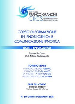 CORSO DI FORMAZIONE IN IPNOSI CLINICA E COMUNICAZIONE IPNOTICA - SELENE srl