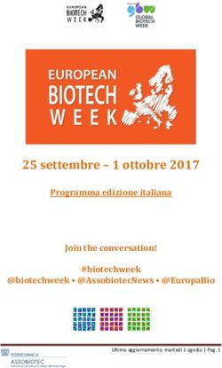 25 SETTEMBRE - 1 OTTOBRE 2017 - PROGRAMMA EDIZIONE ITALIANA JOIN THE CONVERSATION! #BIOTECHWEEK @BIOTECHWEEK @ASSOBIOTECNEWS @EUROPABIO ...