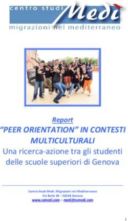 "PEER ORIENTATION" IN CONTESTI MULTICULTURALI - Una ricerca-azione tra gli studenti delle scuole superiori di Genova