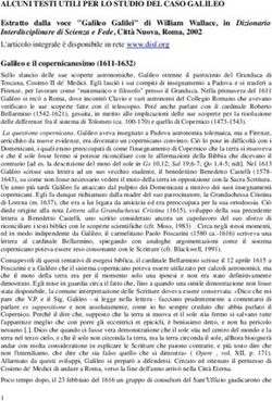 ALCUNI TESTI UTILI PER LO STUDIO DEL CASO GALILEO