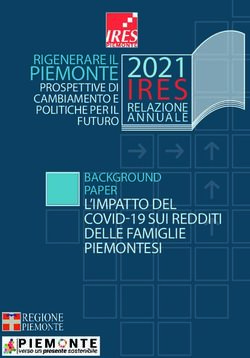 L'IMPATTO DEL COVID-19 SUI REDDITI DELLE FAMIGLIE PIEMONTESI - BACKGROUND PAPER - IRES Piemonte