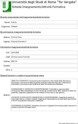 Universit&agrave; degli Studi di Roma "Tor Vergata" Scheda Insegnamento/Attivit&agrave; Formativa