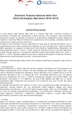 Distretto Toscano Scienze della Vita Piano Strategico-Operativo 2016-2019 - Distretto Toscano Scienze della ...