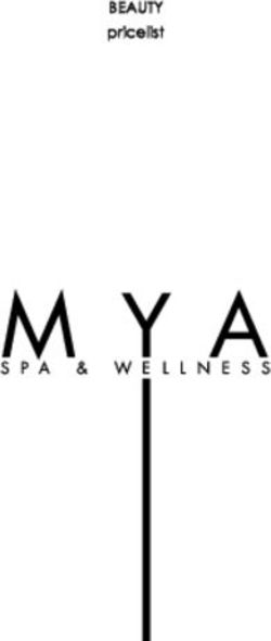 BEAUTY pricelist - Mya SPA & Wellness