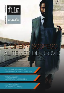 IL CINEMA SOSPESO AL TEMPO DEL COVID - PRODUZIONE, DISTRIBUZIONE, PIATTAFORME: LE SALE E LA PANDEMIA SCRIPT(A) MANENT, LA SCRITTURA E LO SGUARDO ...