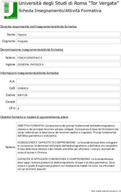 Università degli Studi di Roma "Tor Vergata" Scheda Insegnamento/Attività Formativa