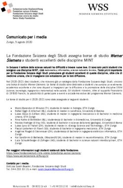 Comunicato per i media - Zurigo, 5 agosto 2020