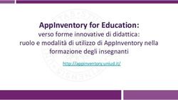 APPINVENTORY FOR EDUCATION: VERSO FORME INNOVATIVE DI DIDATTICA: RUOLO E MODALIT&Agrave; DI UTILIZZO DI APPINVENTORY NELLA FORMAZIONE DEGLI INSEGNANTI ...