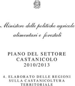 PIANO DEL SETTORE Ministero delle politiche agricole alimentari e forestali - ELABORATO DELLE REGIONI - Piani di settore