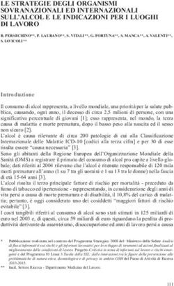 LE STRATEGIE DEGLI ORGANISMI SOVRANAZIONALI ED INTERNAZIONALI SULL'ALCOL E LE INDICAZIONI PER I LUOGHI DI LAVORO - Inail