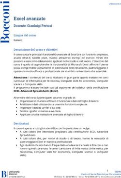 Excel avanzato Docente: Gianluigi Pertusi Lingua del corso