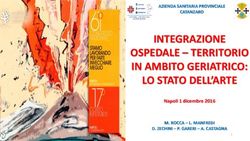 INTEGRAZIONE OSPEDALE - TERRITORIO IN AMBITO GERIATRICO: LO STATO DELL'ARTE - AZIENDA SANITARIA PROVINCIALE CATANZARO - SIGG Società ...