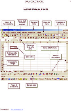 LA FINESTRA DI EXCEL OPUSCOLO EXCEL