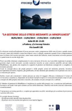 "LA GESTIONE DELLO STRESS MEDIANTE LA MINDFULNESS" - Irecoop Veneto