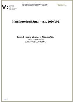 Manifesto degli Studi - a.a. 2020/2021 - Corso di Laurea triennale in Data Analytics - Dipartimento di ...