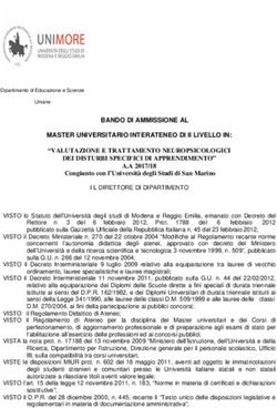 BANDO DI AMMISSIONE AL MASTER UNIVERSITARIO INTERATENEO DI II LIVELLO IN: Unimore