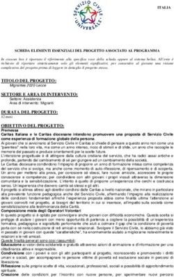 TITOLO DEL PROGETTO: SETTORE E AREA DI INTERVENTO: Caritas Diocesana Lecce