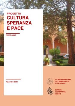 CULTURA SPERANZA E PACE - PROGETTO PRIMO ANNO - SUORE FRANCESCANE DELL'IMMACOLATA DI PALAGANO - DOMANI COOPERATIVA SOCIALE