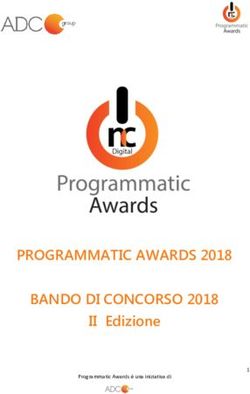 PROGRAMMATIC AWARDS 2018 BANDO DI CONCORSO 2018 - II Edizione
