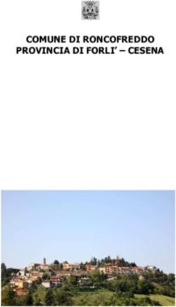 COMUNE DI RONCOFREDDO PROVINCIA DI FORLI' - CESENA