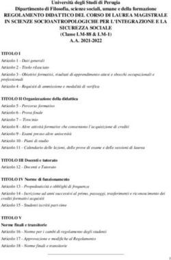 REGOLAMENTO DIDATTICO DEL CORSO DI LAUREA MAGISTRALE IN SCIENZE SOCIOANTROPOLOGICHE PER L'INTEGRAZIONE E LA SICUREZZA SOCIALE - Università ...
