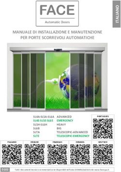 MANUALE DI INSTALLAZIONE E MANUTENZIONE PER PORTE SCORREVOLI AUTOMATICHE