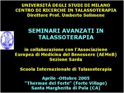 SEMINARI AVANZATI IN TALASSOTERAPIA