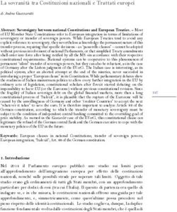 La sovranit&agrave; tra Costituzioni nazionali e Trattati europei