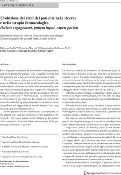 Evoluzione dei ruoli del paziente nella ricerca e nella terapia farmacologica Patient engagement, patient input, expert patient - Springer Healthcare