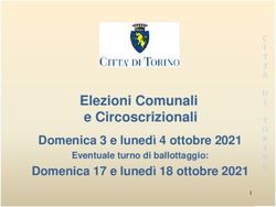 Elezioni Comunali e Circoscrizionali - Domenica 3 e lunedì 4 ottobre 2021 Domenica 17 e lunedì 18 ottobre 2021 - Comune di Torino