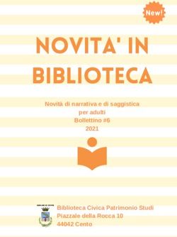 Novità di narrativa e di saggistica per adulti Bollettino #6 2021 - Biblioteca Civica Patrimonio Studi Piazzale della Rocca 10 44042 Cento ...