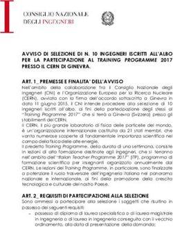 AVVISO DI SELEZIONE DI N. 10 INGEGNERI ISCRITTI ALL'ALBO PER LA PARTECIPAZIONE AL TRAINING PROGRAMME 2017 PRESSO IL CERN DI GINEVRA. ART. 1_ ...