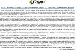 DATABASE DEGLI STRUMENTI CARTOGRAFICI PER LA GESTIONE DEL TERRITORIO DELLA REGIONE MARCHE