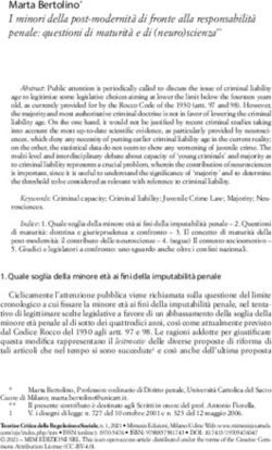 Marta Bertolino* I minori della post-modernità di fronte alla responsabilità penale: questioni di maturità e di (neuro)scienza