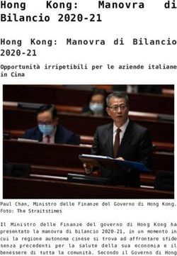 Bilancio 2020-21 - Sviluppo Cina