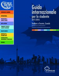 Guida internazionale per lo studente 2015-2016 Studiare a Toronto, Canada georgebrown.ca/international facebook.com/georgebrowninternational ...