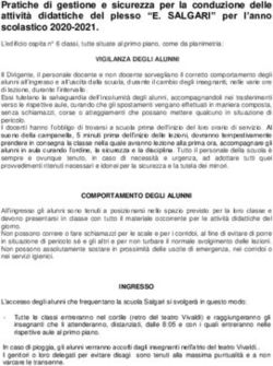 Pratiche di gestione e sicurezza per la conduzione delle attivit&agrave; didattiche del plesso "E. SALGARI" per l'anno scolastico 2020-2021.