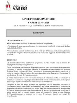 LINEE PROGRAMMATICHE VARESE 2016 2021 - Comune di Varese
