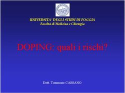DOPING: quali i rischi? - UNIVERSITA' DEGLI STUDI DI FOGGIA - Dott. Tommaso CASSANO
