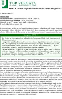 Corso di Laurea Magistrale in Matematica Pura ed Applicata