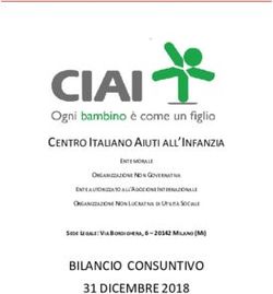 31 DICEMBRE 2018 CENTRO ITALIANO AIUTI ALL' INFANZIA - Ciai