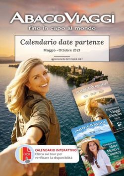 Calendario date partenze - Maggio - Ottobre 2021 - CALENDARIO INTERATTIVO - La Giara