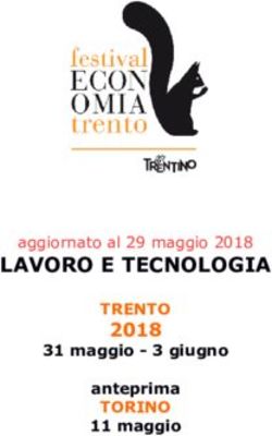 LAVORO E TECNOLOGIA 2018 - TRENTO TORINO anteprima 31 maggio - 3 giugno 11 maggio - l'Adige.it