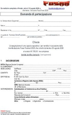 Domanda di partecipazione - fosar festival 2020