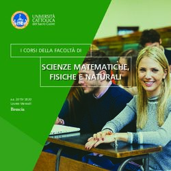 SCIENZE MATEMATICHE, FISICHE E NATURALI - I CORSI DELLA FACOLTÀ DI - Offerta Formativa