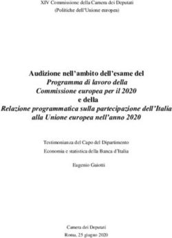 Audizione nell'ambito dell'esame del - Programma di lavoro della Commissione europea per il 2020 - Banca d'Italia