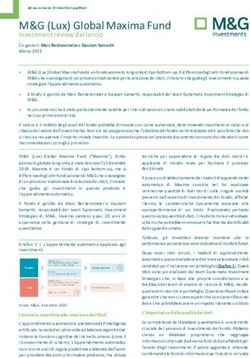 M&G (Lux) Global Maxima Fund - Investment review dal lancio