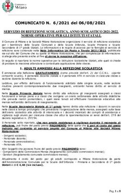 SERVIZIO DI REFEZIONE SCOLASTICA. ANNO SCOLASTICO 2021-2022. NORME OPERATIVE PER GLI ISTITUTI STATALI - ICS Primo Levi